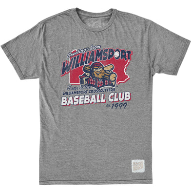Williamsport Crosscutters Retro Gray Baseball Club Tshirt
